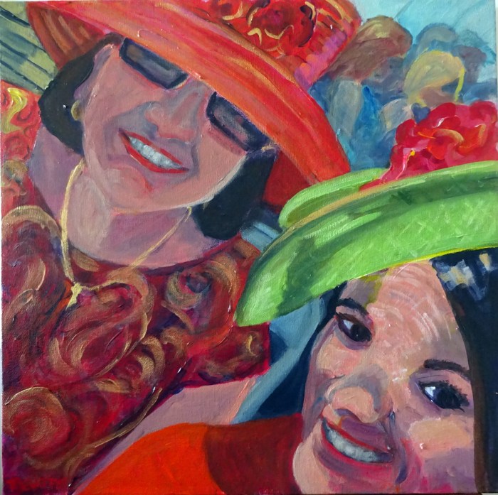 Party Girls Avec Chapeaux (18 x 18)